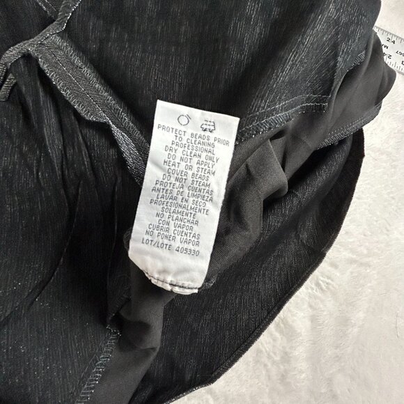 R&M Richards Womens Gray Silver Shimmer Cocktail Dress Size 14 Tiered Ruffle - Picture 4 of 8